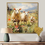 Flock Of Fluffy Sheep II - Animals Canvas Wall Art