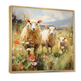 Flock Of Fluffy Sheep II - Animals Canvas Wall Art