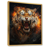 Brown Tiger Roaring Portrait - Tiger Canvas Wall Art