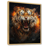 Brown Tiger Roaring Portrait - Tiger Canvas Wall Art