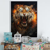 Brown Tiger Roaring Portrait - Tiger Canvas Wall Art