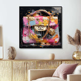 Fashion Bag Couture Pink Gold - Fashion Canvas Wall Art