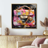 Fashion Bag Couture Pink Gold - Fashion Canvas Wall Art