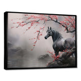 Asian Art Horse Grey I - Animals Canvas Wall Art