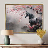 Asian Art Horse Grey I - Animals Canvas Wall Art