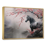 Asian Art Horse Grey I - Animals Canvas Wall Art