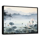 Asian Art Ink Lake I - People Canvas Wall Art