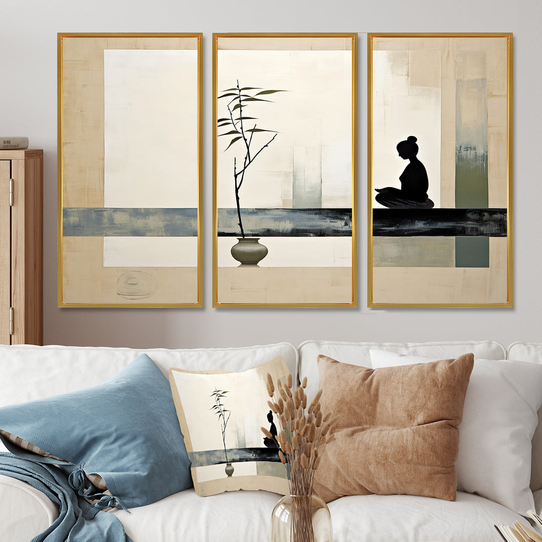 Asian Art Modern Zen I - Multi-Panel Canvas Prints