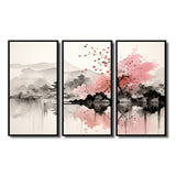 Asian Art Sumi Lake III - Canvas Wall Art Sets