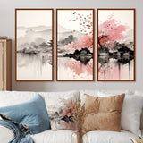 Asian Art Sumi Lake III - Canvas Wall Art Sets