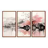 Asian Art Sumi Lake III - Canvas Wall Art Sets
