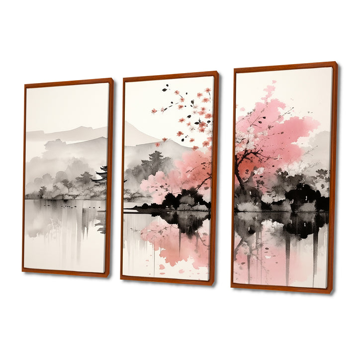 Asian Art Sumi Lake III - Canvas Wall Art Sets