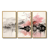 Asian Art Sumi Lake III - Canvas Wall Art Sets