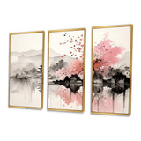 Asian Art Sumi Lake III - Canvas Wall Art Sets