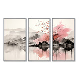 Asian Art Sumi Lake III - Canvas Wall Art Sets