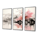 Asian Art Sumi Lake III - Canvas Wall Art Sets