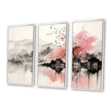 Asian Art Sumi Lake III - Canvas Wall Art Sets