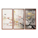 Asian Art Sumi Blossom I - 3-Piece Canvas Wall Art