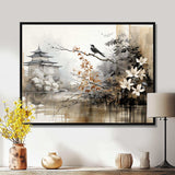 Asian Art Sumi Bird Serenity I - People Canvas Wall Art