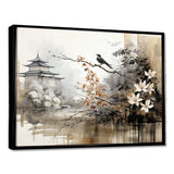 Asian Art Sumi Bird Serenity I - People Canvas Wall Art