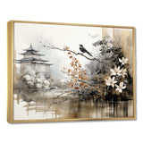 Asian Art Sumi Bird Serenity I - People Canvas Wall Art