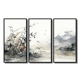 Asian Art Sumi Bird Serenity XIII - Canvas Wall Art Sets