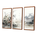Asian Art Sumi Bird Serenity XIII - Canvas Wall Art Sets