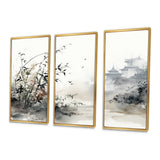 Asian Art Sumi Bird Serenity XIII - Canvas Wall Art Sets