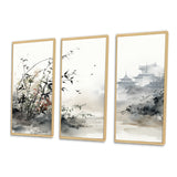 Asian Art Sumi Bird Serenity XIII - Canvas Wall Art Sets