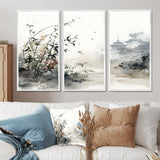 Asian Art Sumi Bird Serenity XIII - Canvas Wall Art Sets