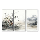 Asian Art Sumi Bird Serenity XIII - Canvas Wall Art Sets