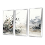 Asian Art Sumi Bird Serenity XIII - Canvas Wall Art Sets