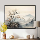 Asian Art Sumi Bird Serenity XVI - People Canvas Wall Art