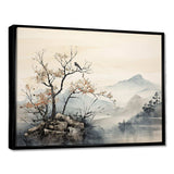 Asian Art Sumi Bird Serenity XVI - People Canvas Wall Art