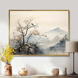 Asian Art Sumi Bird Serenity XVI - People Canvas Wall Art