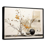 Asian Art Sumi Bird Serenity XXI - People Canvas Wall Art