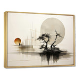 Asian Art Sumie Zen I - People Canvas Wall Art