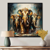 Asian Art Thai Elephants X - People Canvas Wall Art