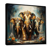 Asian Art Thai Elephants X - People Canvas Wall Art