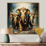 Asian Art Thai Elephants X - People Canvas Wall Art