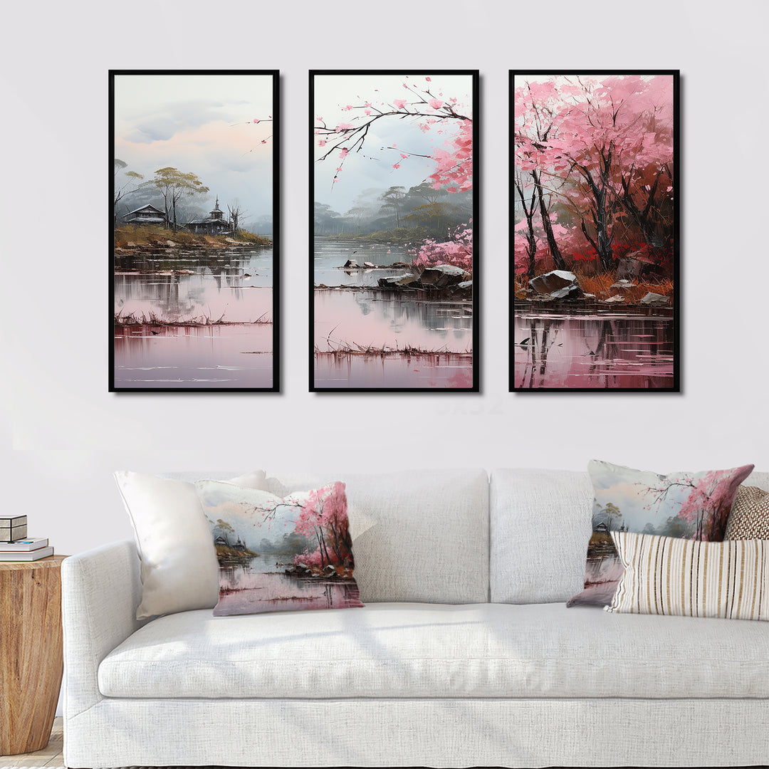 Asian Art Zen Garden VII - 3-Piece Canvas Wall Art