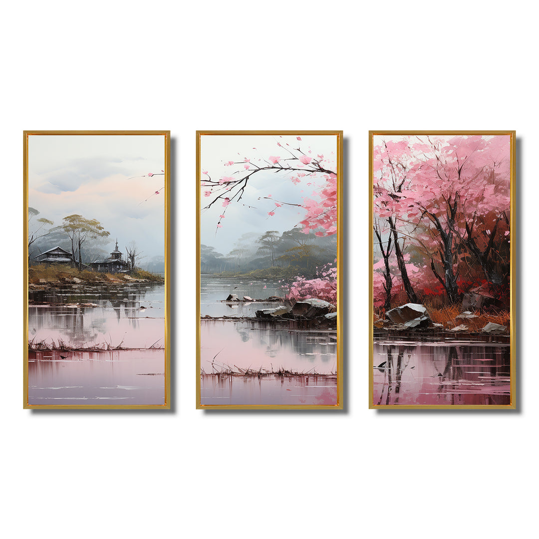 Asian Art Zen Garden VII - 3-Piece Canvas Wall Art
