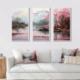 Asian Art Zen Garden VII - 3-Piece Canvas Wall Art