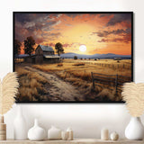 Barn Scenery At Dusk IV - Architecture Canvas Wall Art