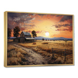 Barn Scenery At Dusk IV - Architecture Canvas Wall Art