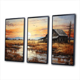 Barn Scenery At Dusk I - Multi-Panels