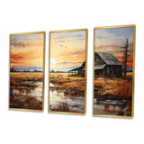 Barn Scenery At Dusk I - Multi-Panels