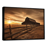 Barn Scenery At Dusk II - Architecture Canvas Wall Art