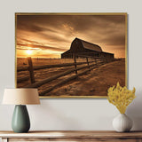 Barn Scenery At Dusk II - Architecture Canvas Wall Art