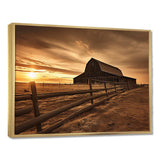 Barn Scenery At Dusk II - Architecture Canvas Wall Art